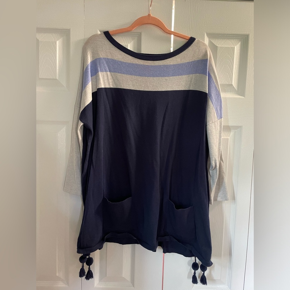Lilly Pulitzer Side Large Navy Sweater Nautical